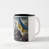 Zelenskyy Ukraine Flag Two-Tone Mug ツートーンマグカップ (正面右)