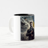 Zelenskyy Ukraine Flag Two-Tone Mug ツートーンマグカップ (正面左)