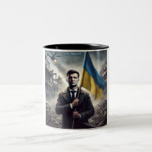 Zelenskyy Ukraine Flag Two-Tone Mug