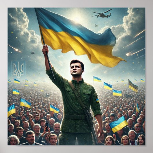 Zelenskyy Ukraine Rally Poster Print ポスター (正面)