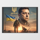 Zelenskyy Ukrainian President Window Cling Decal ウィンドウサイン (シート)