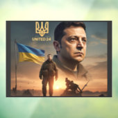 Zelenskyy Ukrainian President Window Cling Decal ウィンドウサイン (シート3)