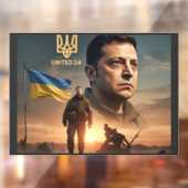 Zelenskyy Ukrainian President Window Cling Decal ウィンドウサイン (シート2)