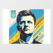 Zelenskyy UNITED24 Ukraine Window Cling Portrait  ウィンドウサイン (シート)