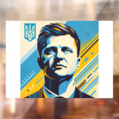Zelenskyy UNITED24 Ukraine Window Cling Portrait  ウィンドウサイン (シート2)