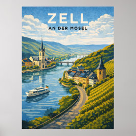 Zell Germany Vintage Travel  ポスター