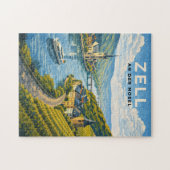Zell Germany Vintage Travel Art ジグソーパズル (横)