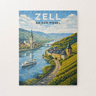 Zell Germany Vintage Travel Art ジグソーパズル
