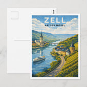 Zell Germany Vintage Travel Art ポストカード (正面/裏面)