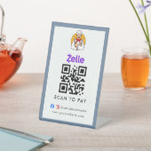 Zelle対応 QRコード看板|レストラン用 台座サイン (インサイチュ)