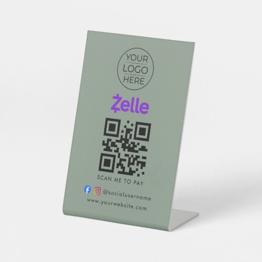 Zelle対応QRコード看板 | ベンダー・イベント用 台座サイン (正面)