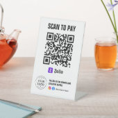 Zelle スキャンして支払うQRコードサイン 台座サイン (インサイチュ)