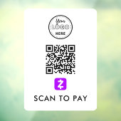 Zelle QRコードスキャンしてロゴモダンホワイトに支払う ウィンドウサイン (シート3)