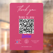 Zelle QRコードロゴありがとうお支払いにスキャン ウィンドウサイン (シート2)