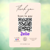 Zelle QRコードロゴありがとうお支払いにスキャン ウィンドウサイン (シート3)