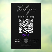 Zelle QRコードロゴスキャンお支払いブラック ウィンドウサイン (シート3)