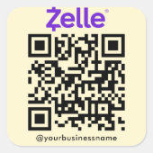 Zelle QRコード支払いスキャンを支払うソフトGroovy スクエアシール (正面)