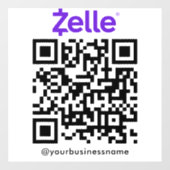 Zelle QRコード支払いスキャンを支払う白 ウィンドウサイン (シート)