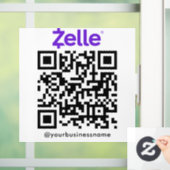 Zelle QRコード支払いスキャンを支払う白 ウィンドウサイン (ホーム)
