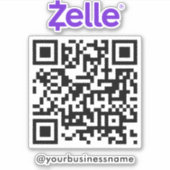 Zelle QRコード支払いスキャンを支払う白 シール (正面)