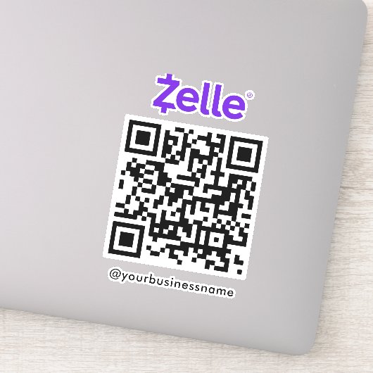 Zelle QRコード支払いスキャンを支払う白 シール (詳細)
