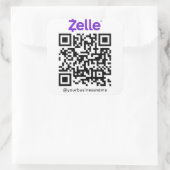 Zelle QRコード支払いスキャンを支払う白 スクエアシール (バッグ)
