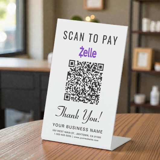 Zelle QRコード スキャンして支払う 台座サイン