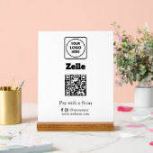 Zelle QR Code | Scan-to-Pay Custom Business Logo アクリルサイン (ウェディング)
