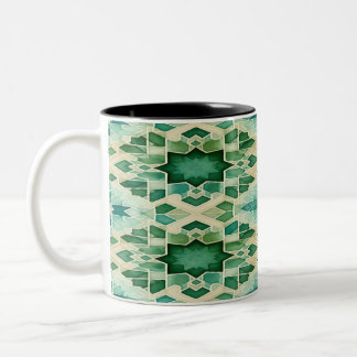 Zellige Aquarelle Vert Turquoise ツートーンマグカップ