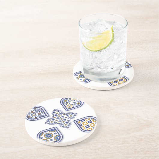 Zellijモロッコサンドストーンコースター – ジオメエレガントット コースター (側面)