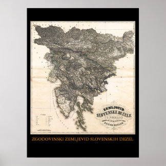 Zemljovid Slovenske dezele in pokrajin ポスター