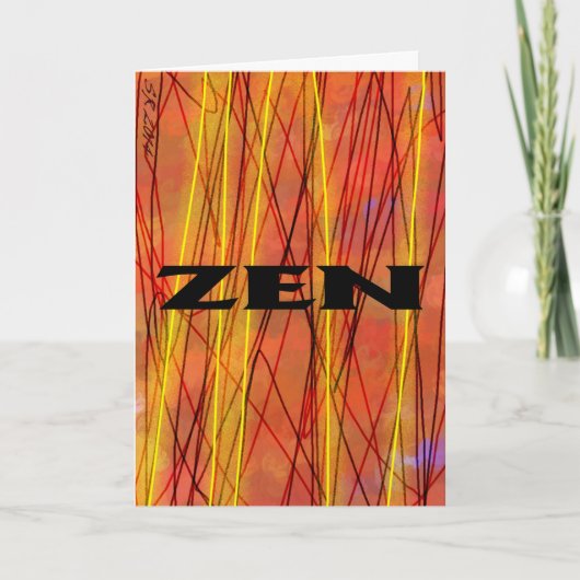 Zenブラックワイヤグリーティングカード カード (正面)