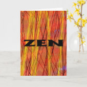Zenブラックワイヤグリーティングカード カード (黄色い花)