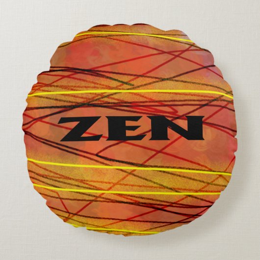 Zenブラックワイヤラウンドポリ装飾用クッション ラウンドクッション (正面)