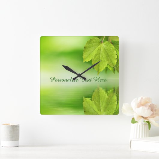 Zen自然葉の個人用壁時計 スクエア壁時計 (ホーム)