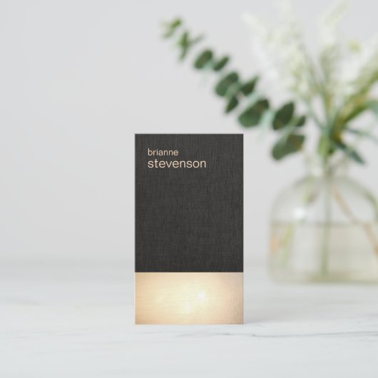 Zen金ゴールドグローミニマルフェイクリストリネン名刺 名刺 (スタンド正面)