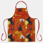 Zen-インスパイアフローラデザインと抽象芸術デイジー エプロン (正面)