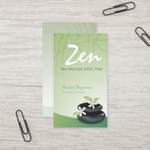 ZEN ストーン バンブー ヨガ スパ マッサージ ビューティー サロン 名刺