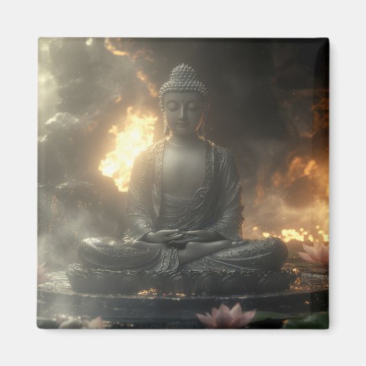 ZEN - 仏教 - 瞑想 マグネット (正面)