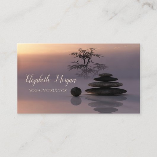 Zen、心理学者セラピスト、ストーンズ、ヨガインストラクター 名刺 (正面)