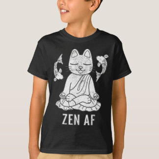 Zen AFおもしろいの猫めい想スピリチュアルヨガギフト Tシャツ