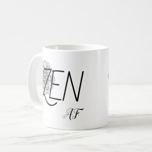 Zen AFユーモアおもしろいマンダラコーヒーマグ コーヒーマグカップ (正面左)