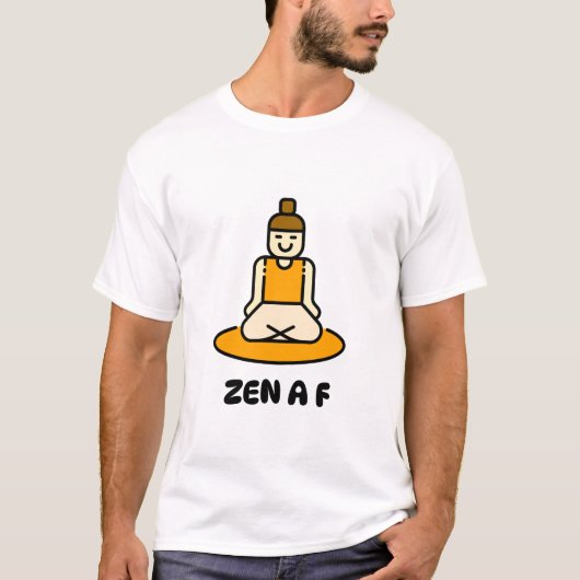 Zen AF瞑想カートゥーおもしろいン Tシャツ (正面)