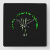 Zen Air: Sustainable Breathing スクエア壁時計 (正面)