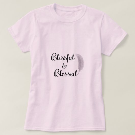 Zen Angel Featherエネル前向きギーピンクTシャツ Tシャツ (デザイン正面)