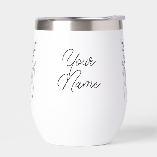 Zen Art: Blüte gezeichnet - Trinkflasche (左面)