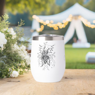Zen Art: Blüte gezeichnet - Trinkflasche