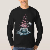 Zen Astronaut Meditating In Space Yoga Namaste Ros Tシャツ (正面)