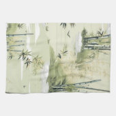 Zen Bamboo Forest Botanical Pattern (1) キッチンタオル (横)