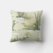 Zen Bamboo Forest Botanical Pattern (1) クッション (裏面)
